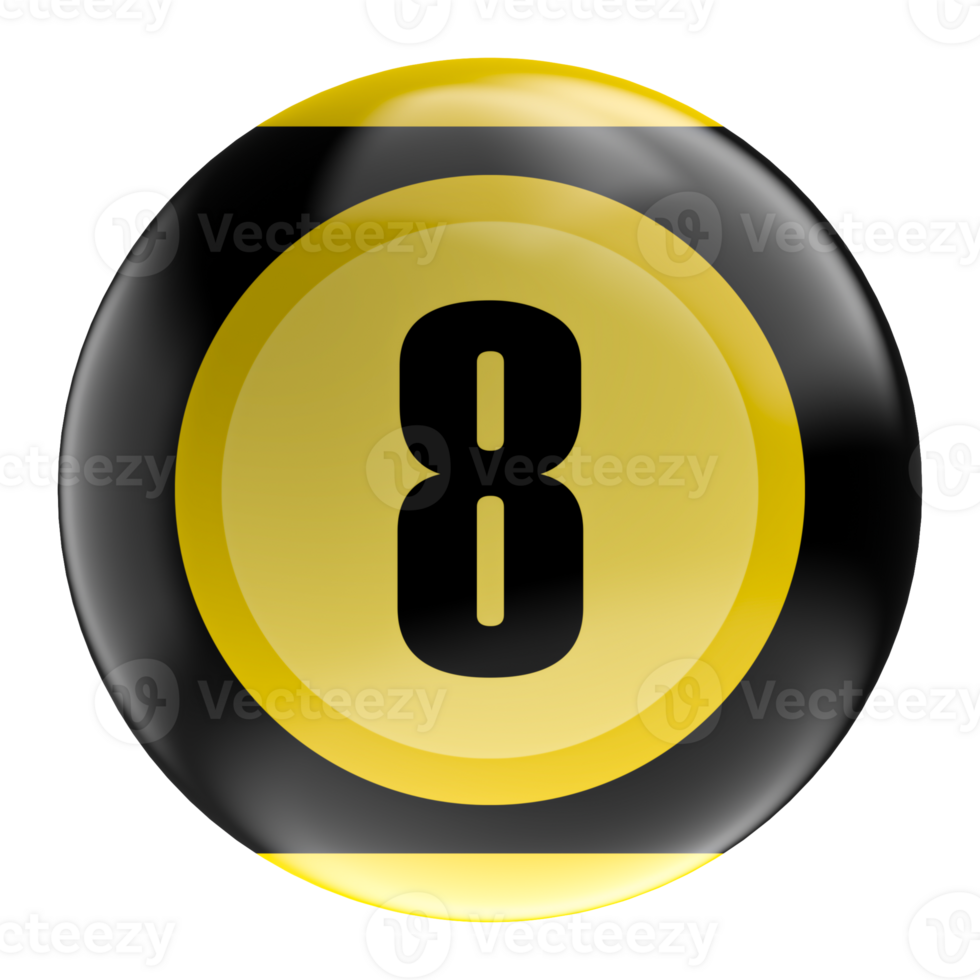 Ball Number Red 3D Render transparent png