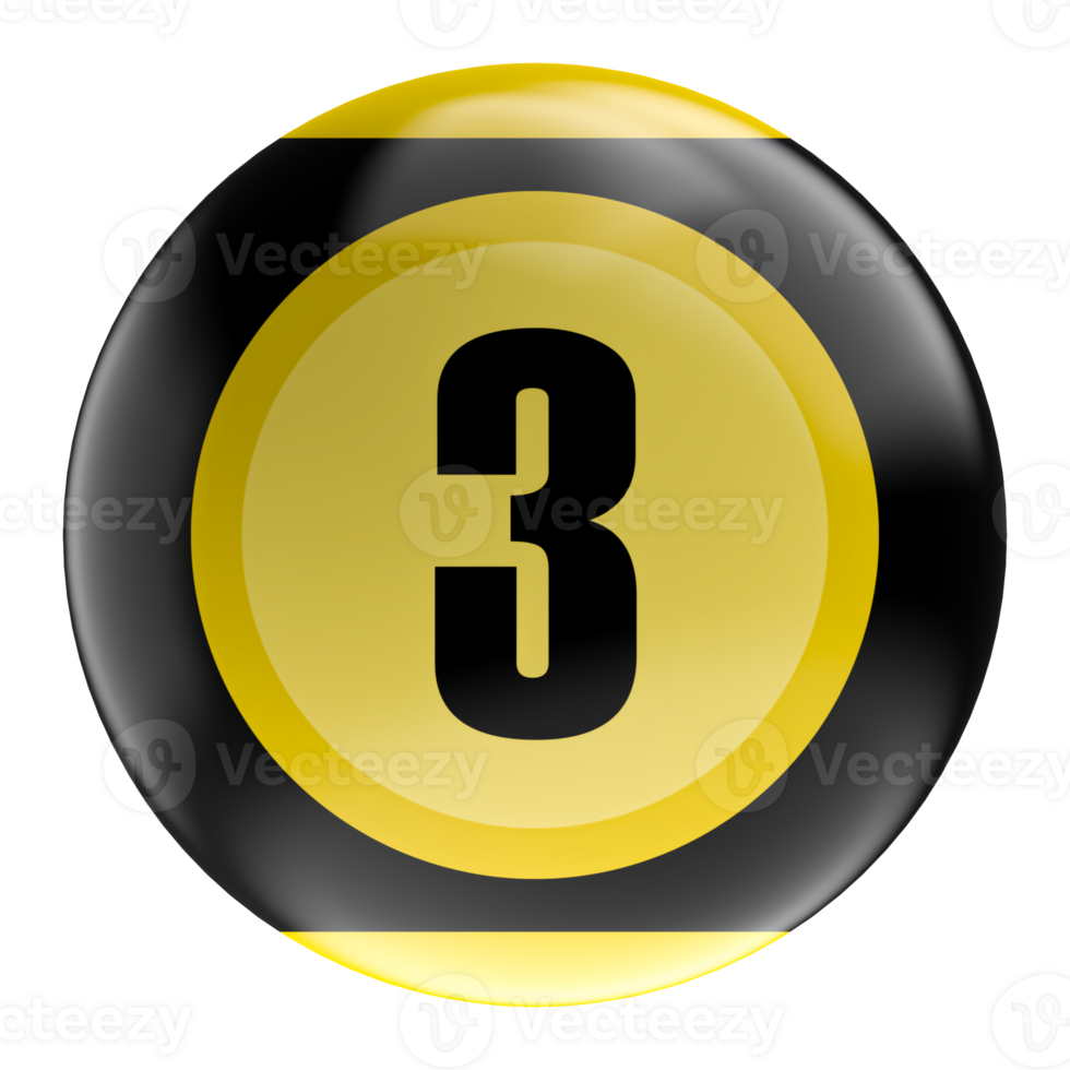 Ball Number Red 3D Render transparent png