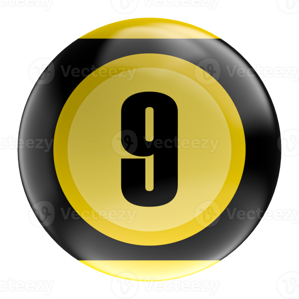 Ball Number Red 3D Render transparent png