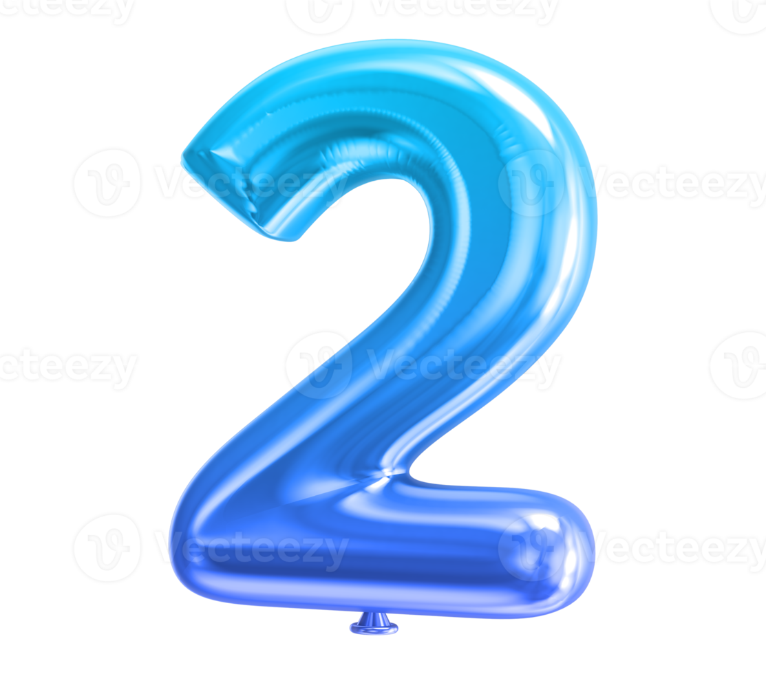 Balloon Number 3D Render png transparent