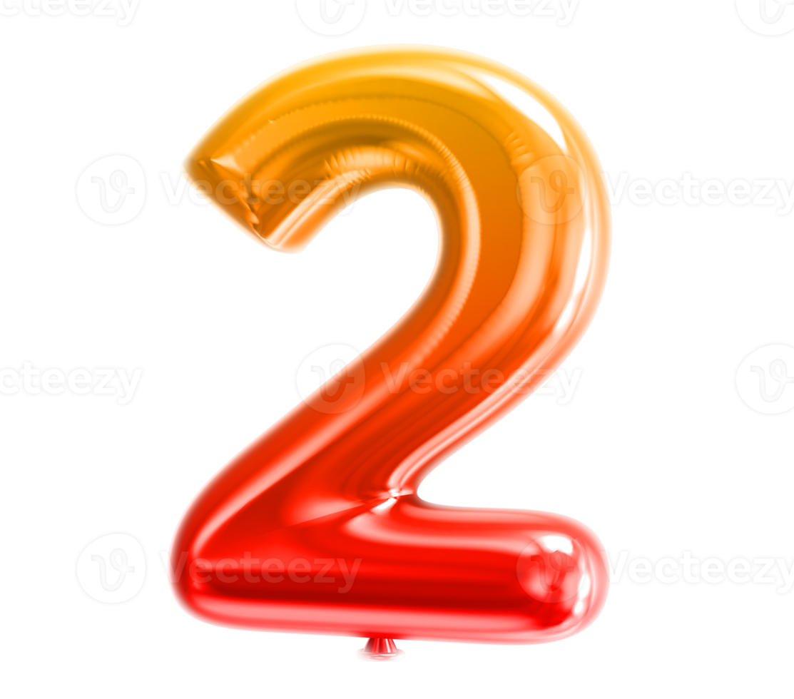 Balloon Number 3D Render transparency png