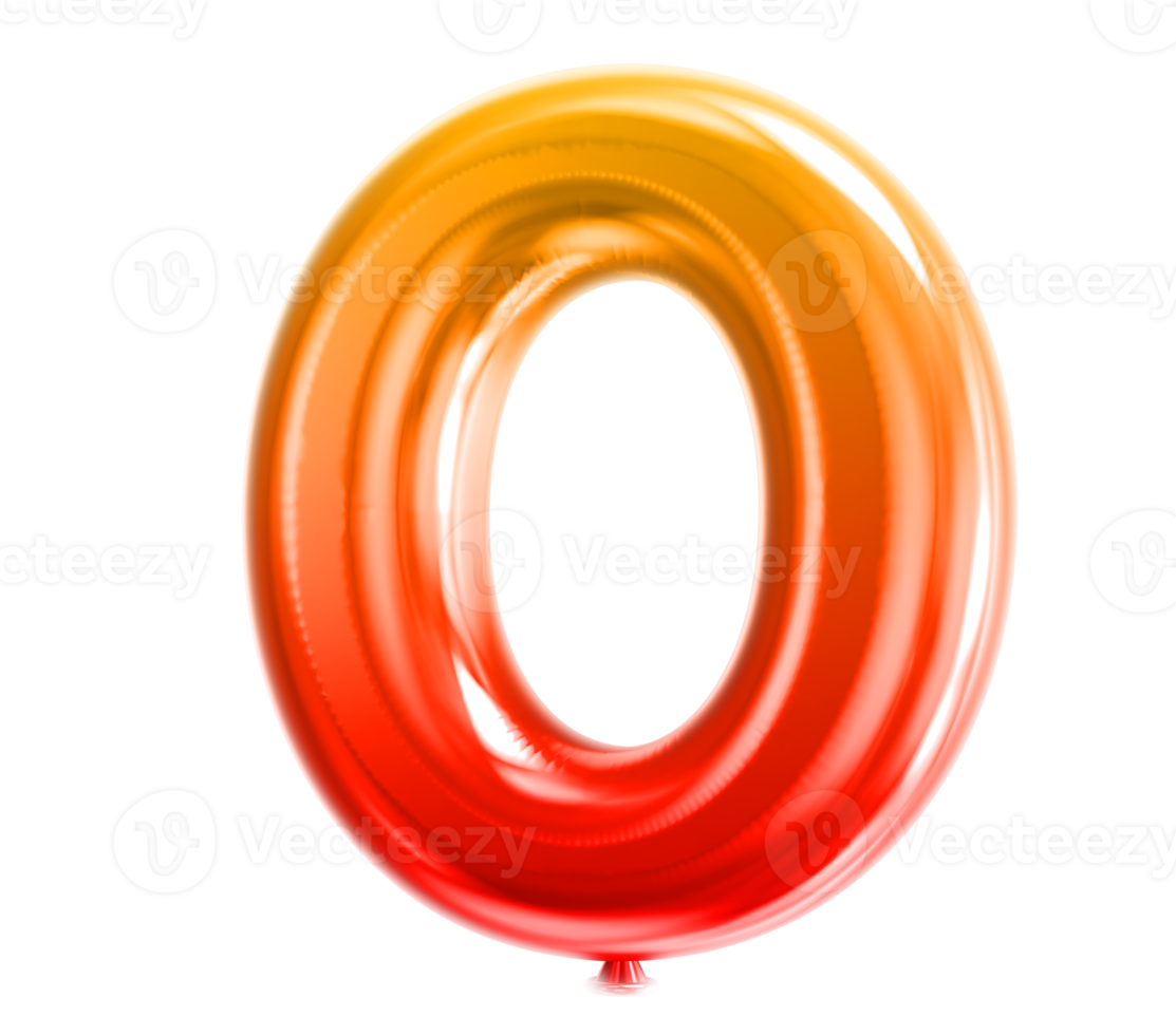 Balloon Number 3D Render transparency png