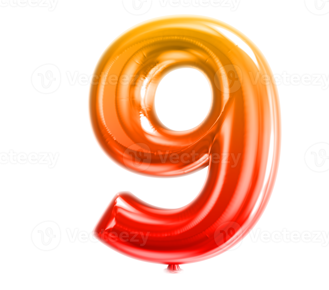 Balloon Number 3D Render transparency png