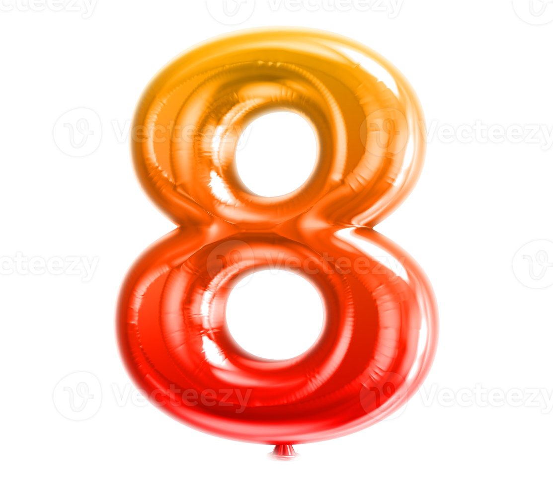 Balloon Number 3D Render transparency png
