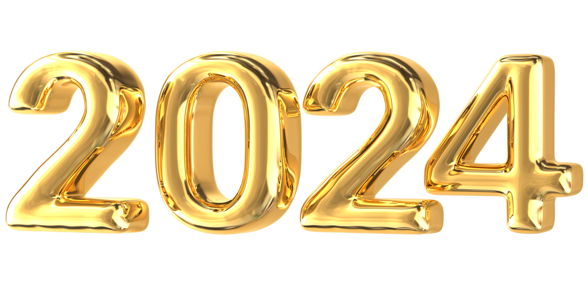 2024 Gold Number 3d render transparency 27256874 PNG