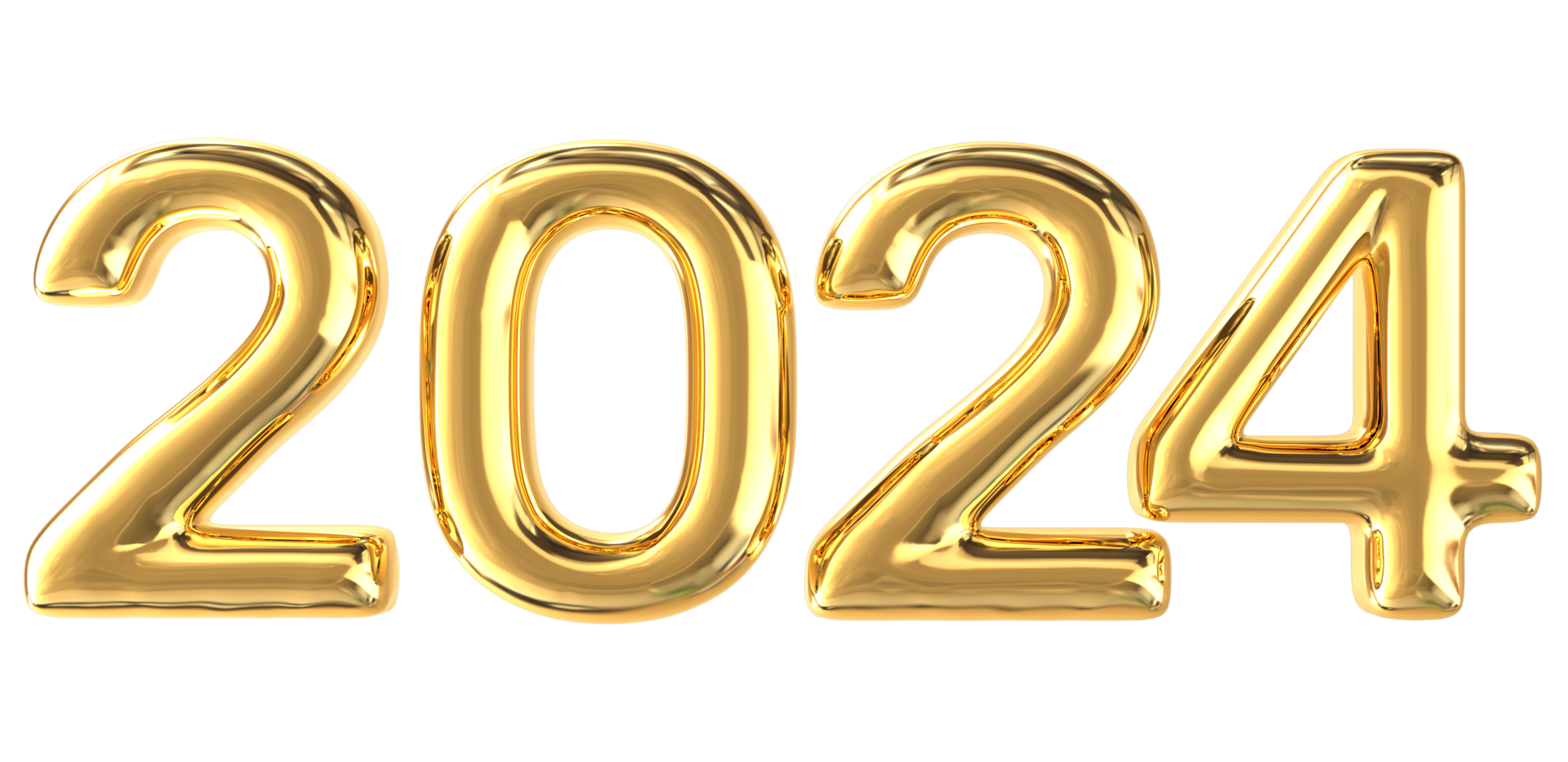 2024 oro número 3d hacer transparencia 27256876 PNG