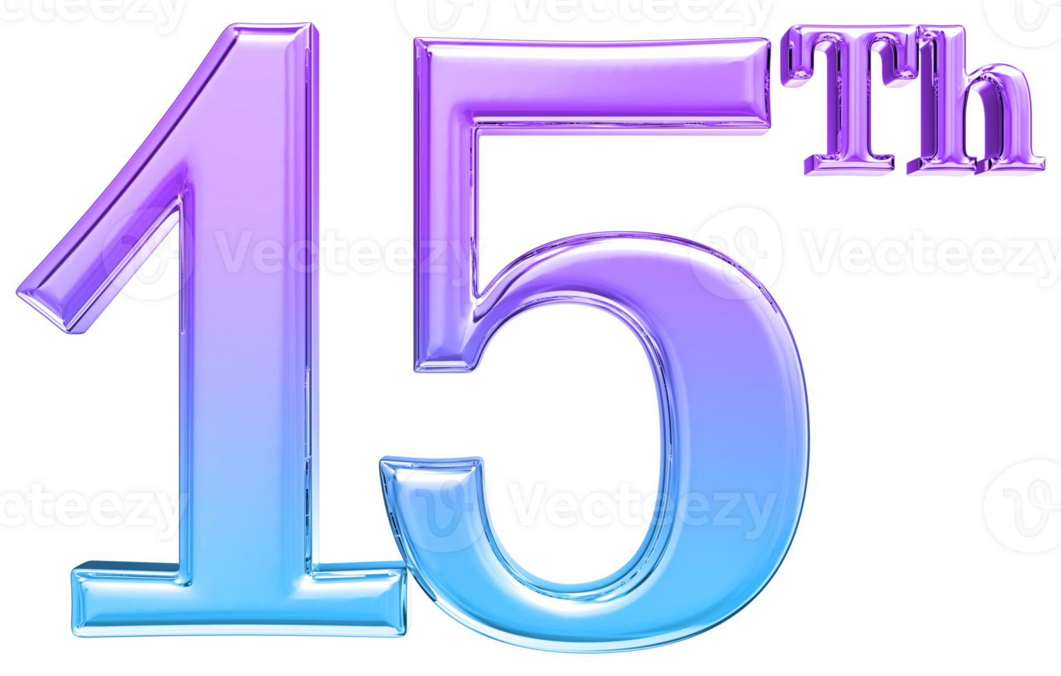 Happy Anniversary Number 3d render transparency png