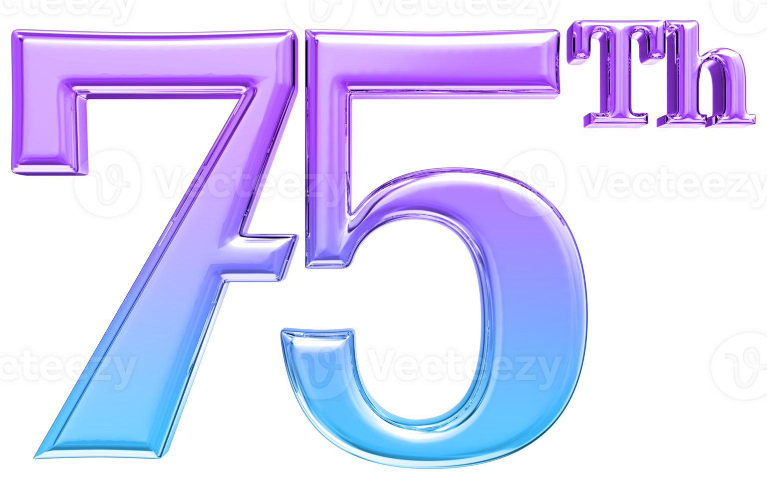 Happy Anniversary Number 3d render transparency png