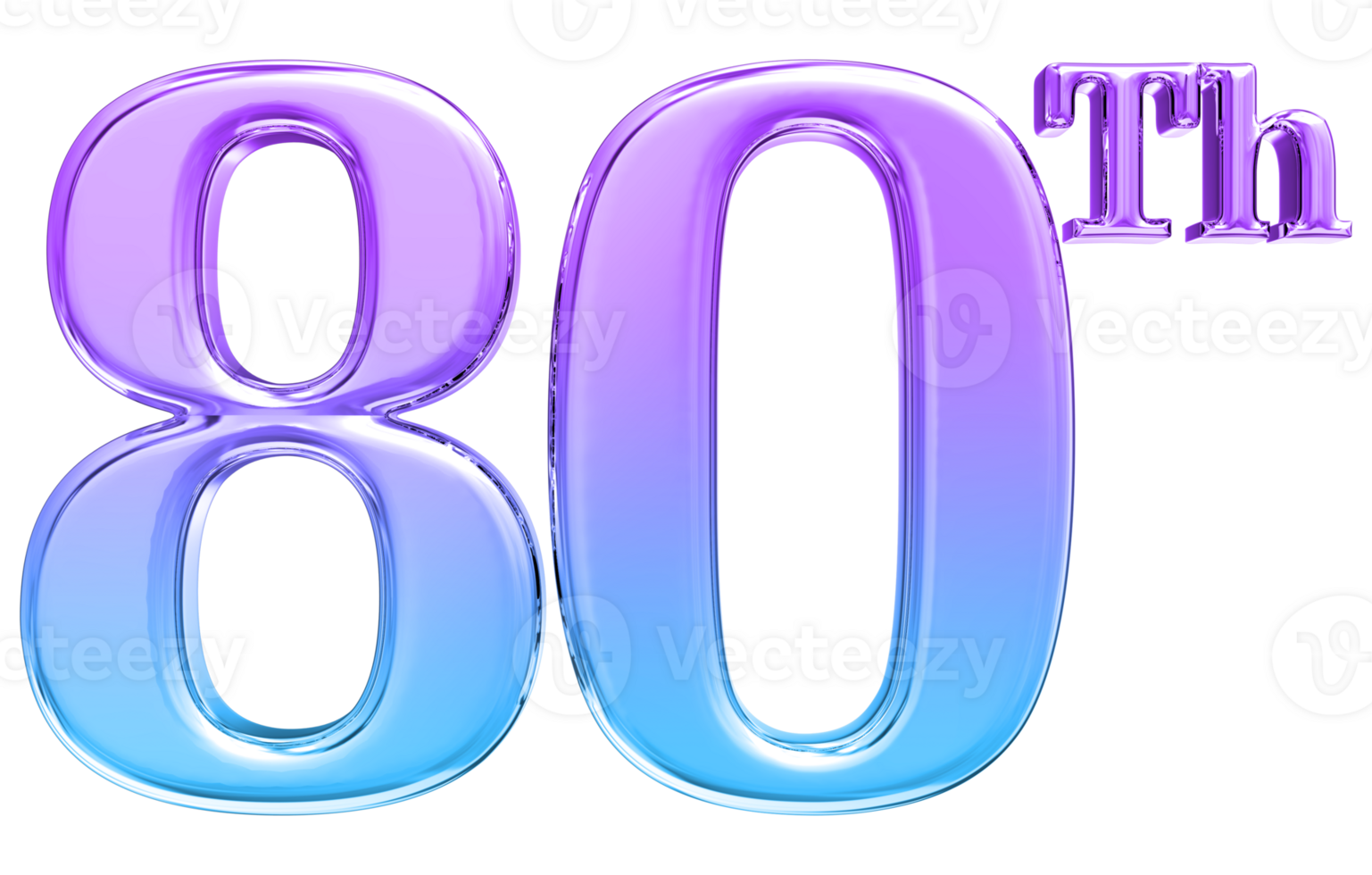 Happy Anniversary Number 3d render transparency png