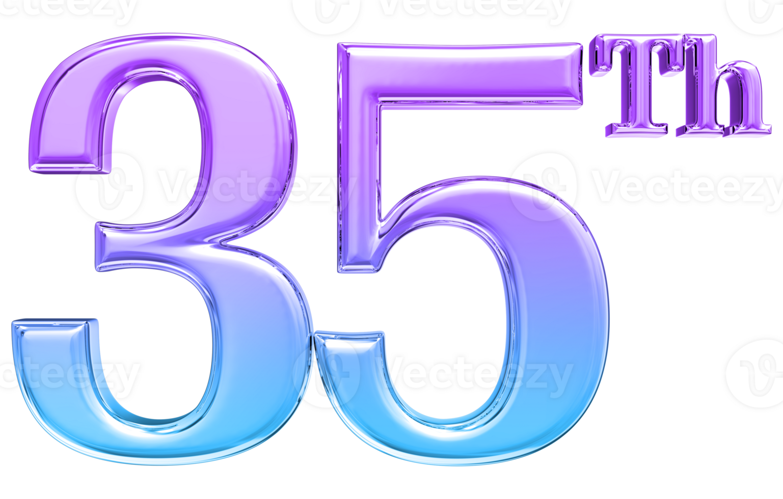 Happy Anniversary Number 3d render transparency png