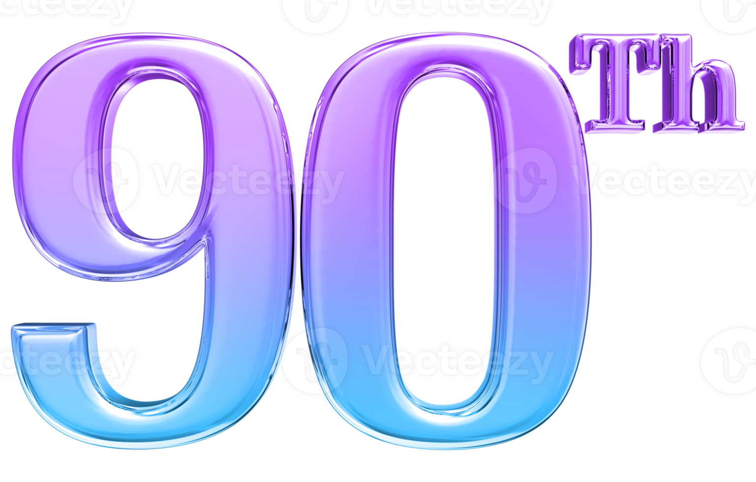 Happy Anniversary Number 3d render transparency png