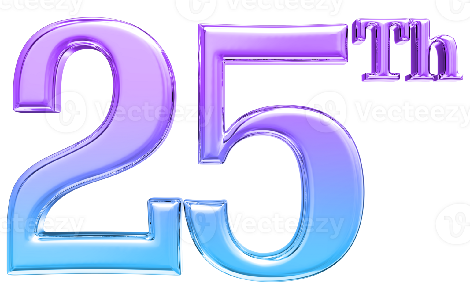 Happy Anniversary Number 3d render transparency png