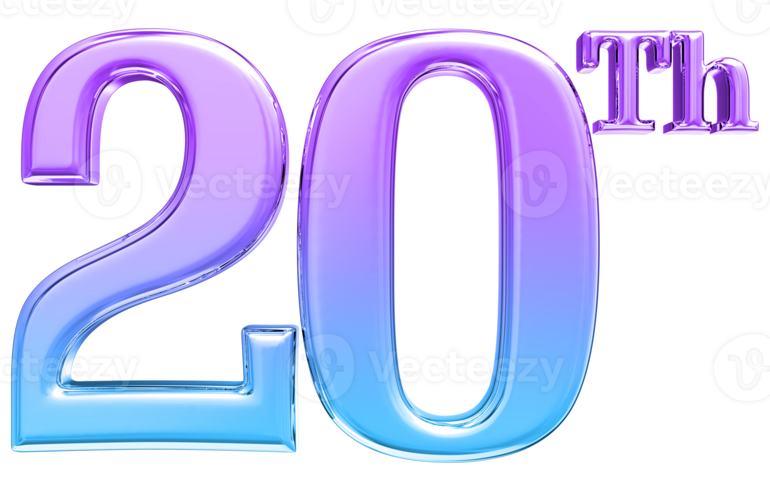 Happy Anniversary Number 3d render transparency png