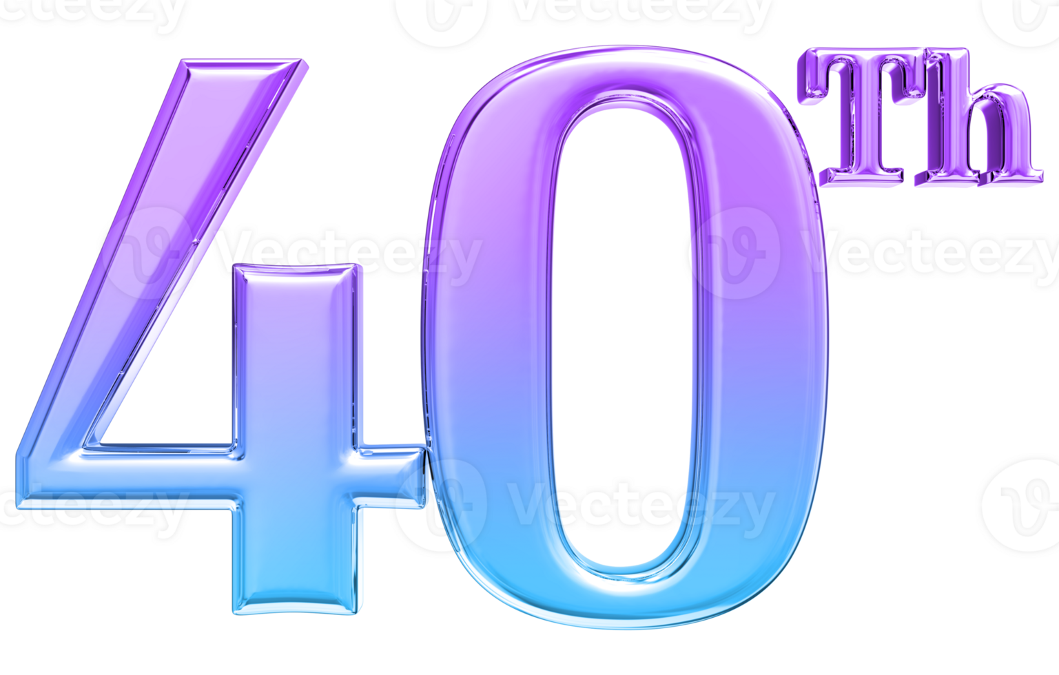 Happy Anniversary Number 3d render transparency png