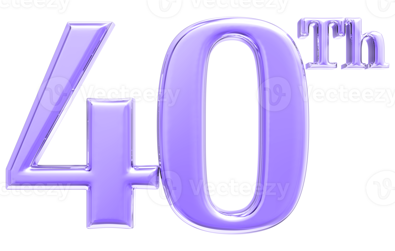 Happy Anniversary Number 3d render transparency png