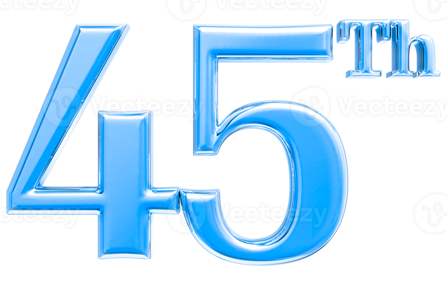 Happy Anniversary Number 3d render transparency png