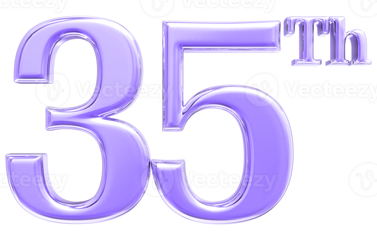 Happy Anniversary Number 3d render transparency png