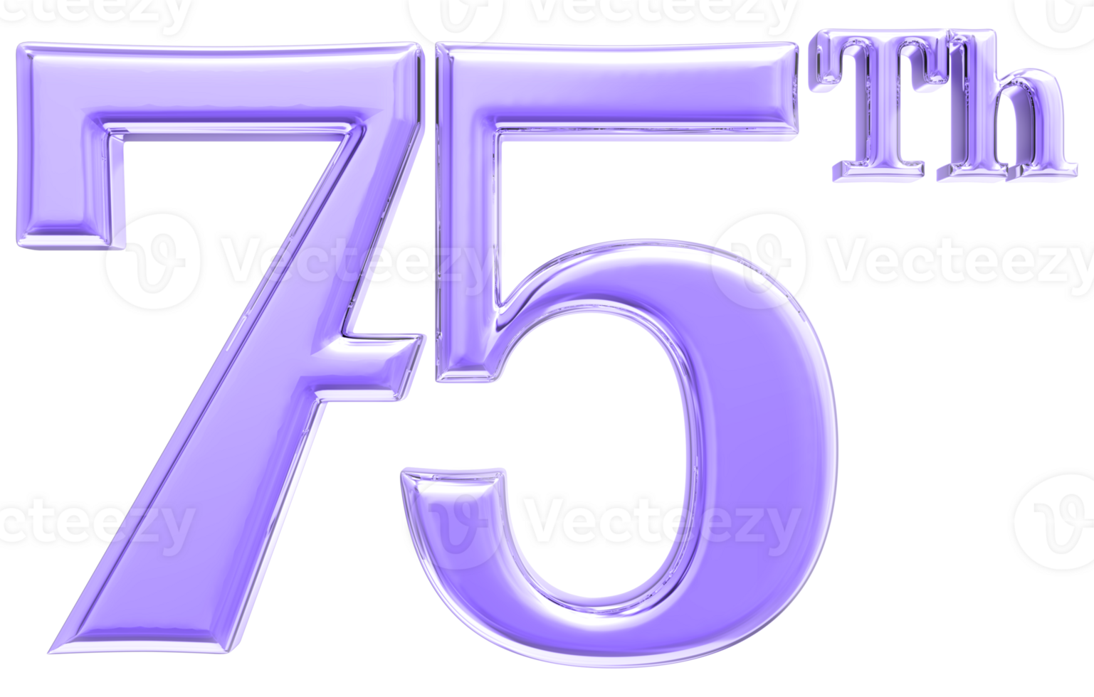 Happy Anniversary Number 3d render transparency png