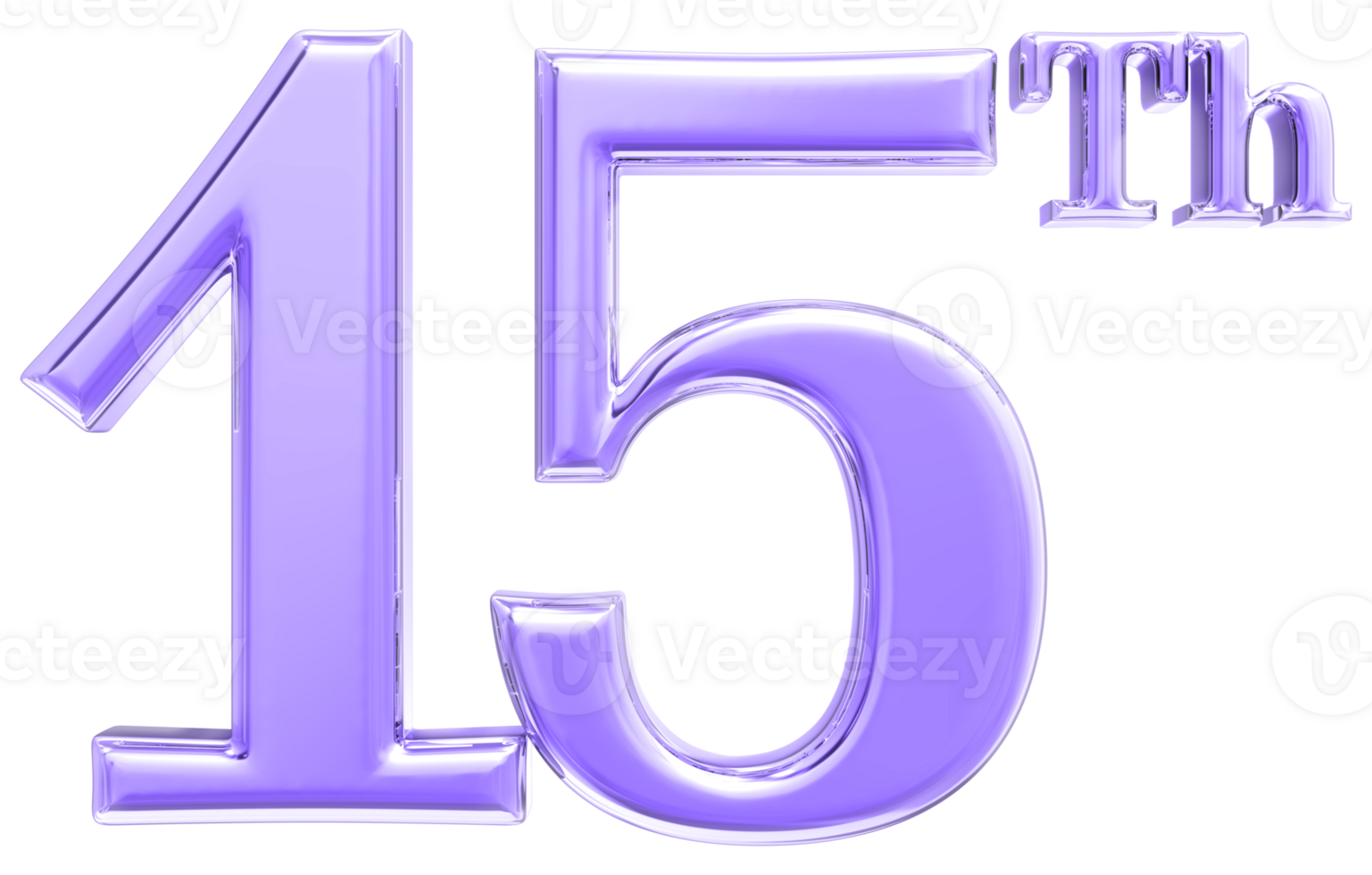 Happy Anniversary Number 3d render transparency png
