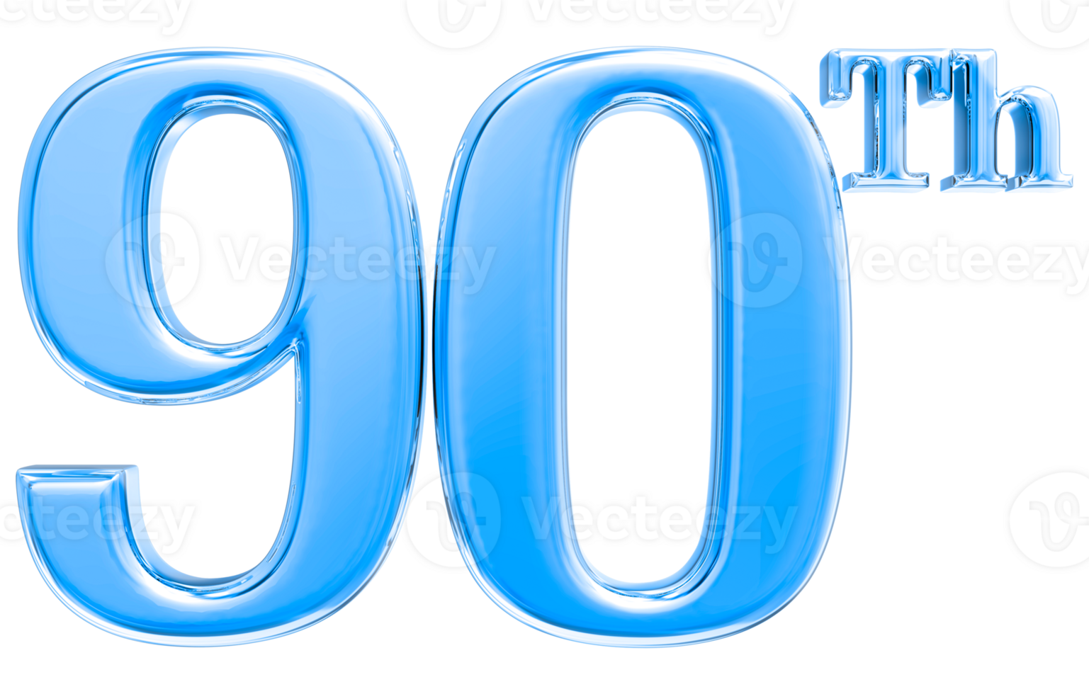 Happy Anniversary Number 3d render transparency png