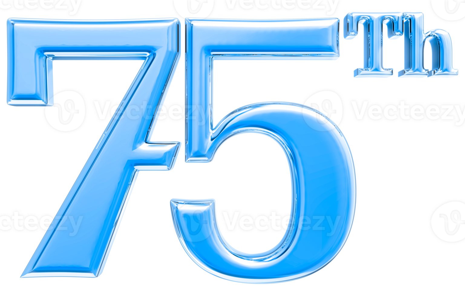 Happy Anniversary Number 3d render transparency png