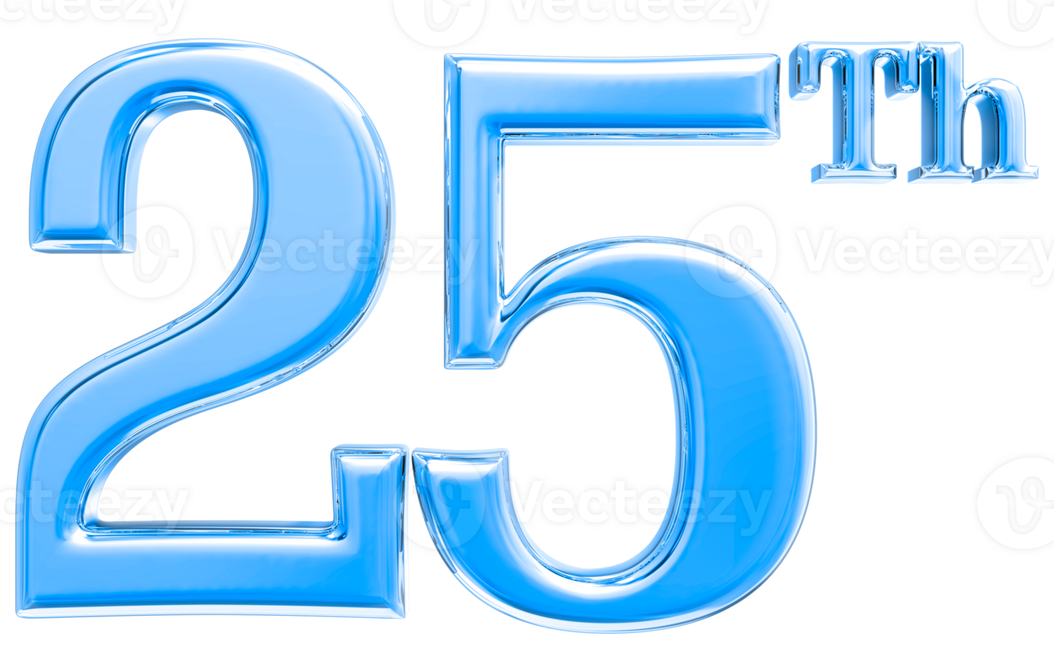 Happy Anniversary Number 3d render transparency png