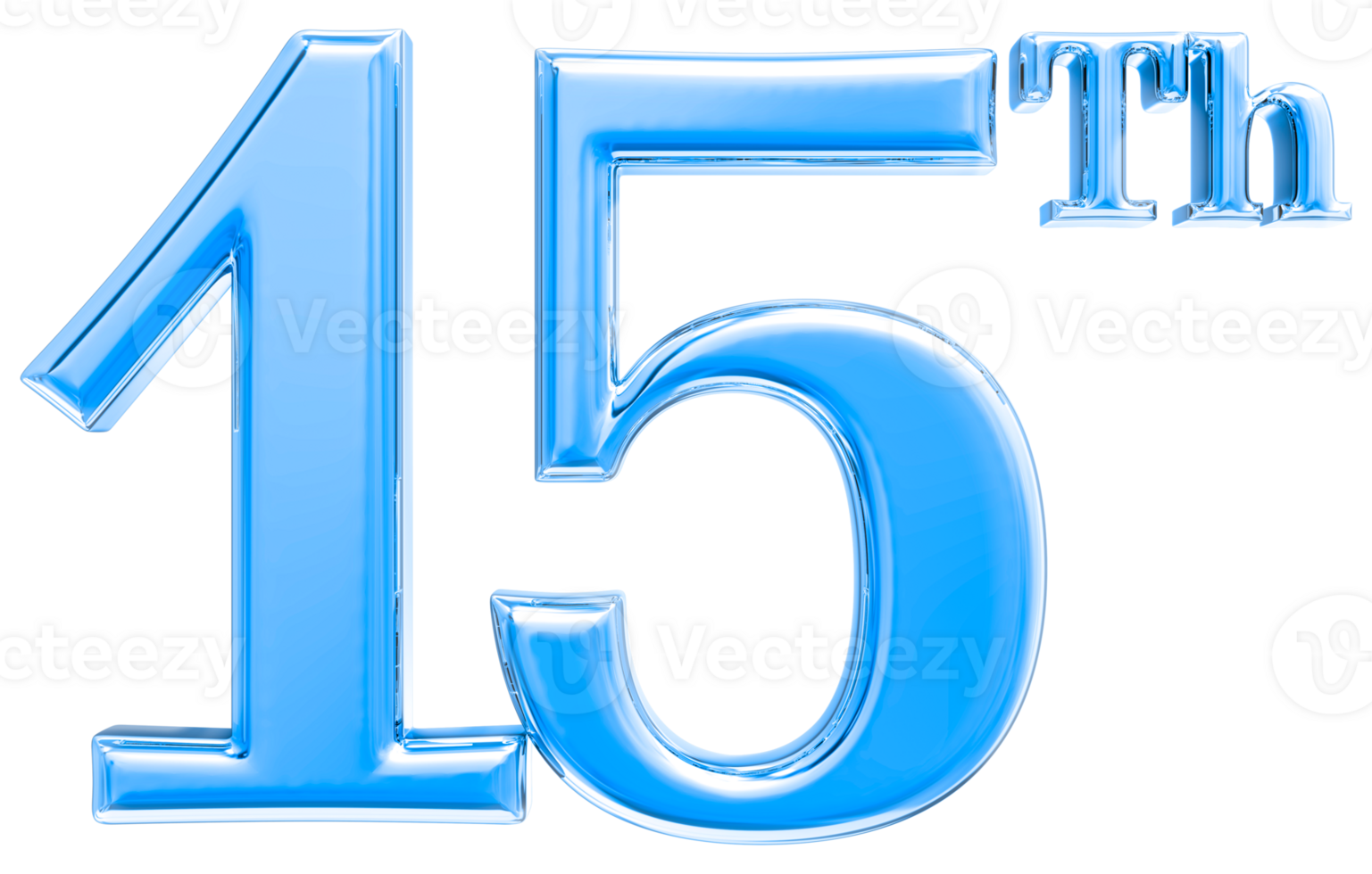 Happy Anniversary Number 3d render transparency png