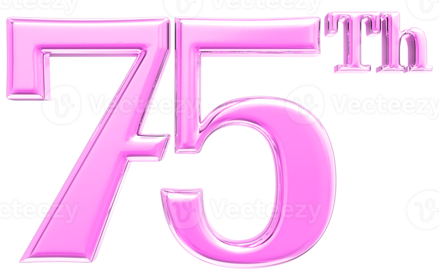 Happy Anniversary Number 3d render transparency png