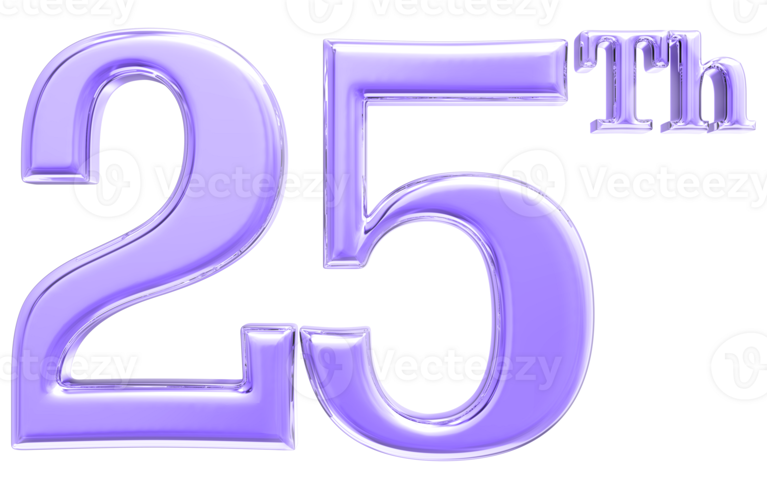 Happy Anniversary Number 3d render transparency png