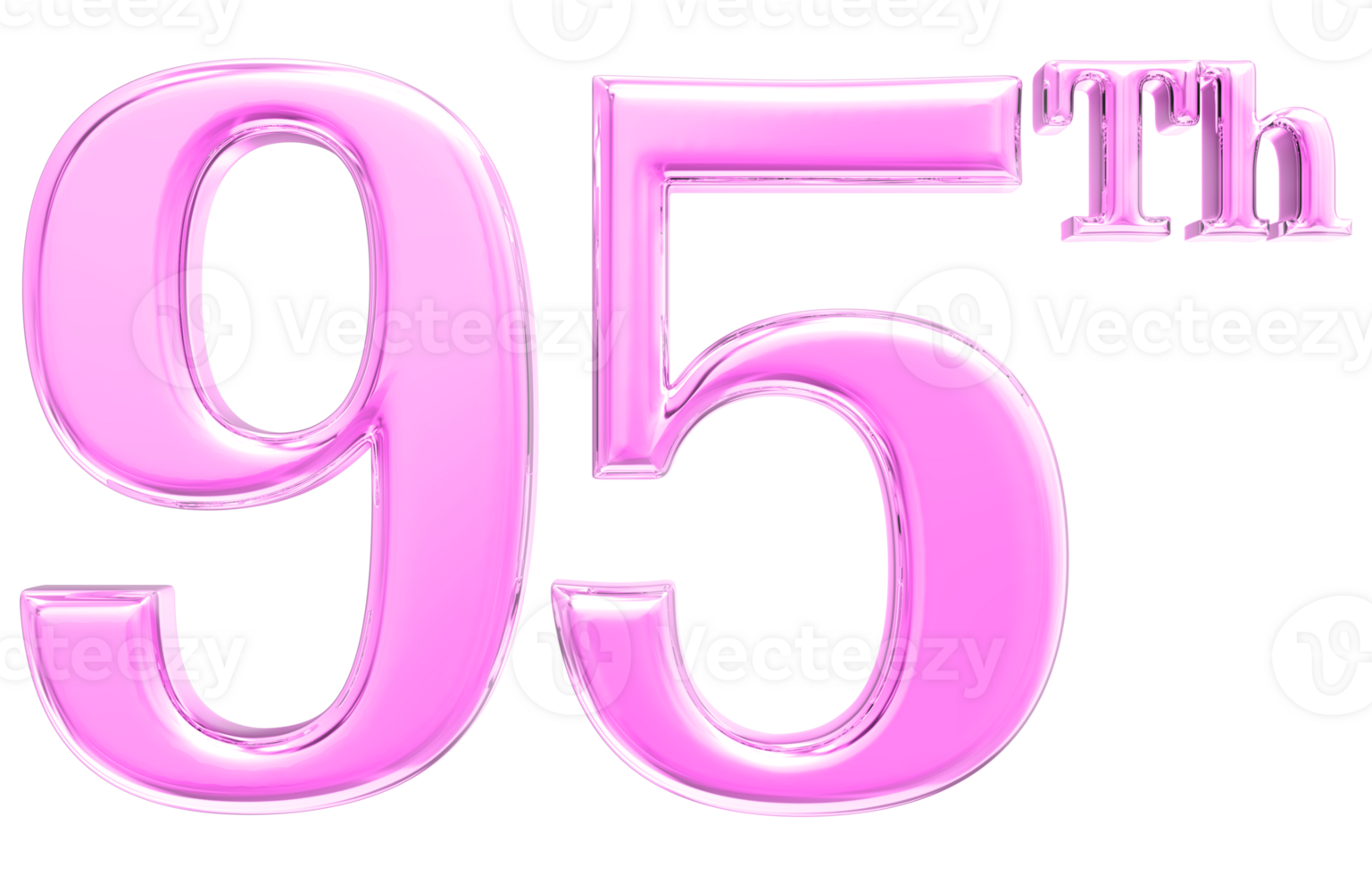 Happy Anniversary Number 3d render transparency png