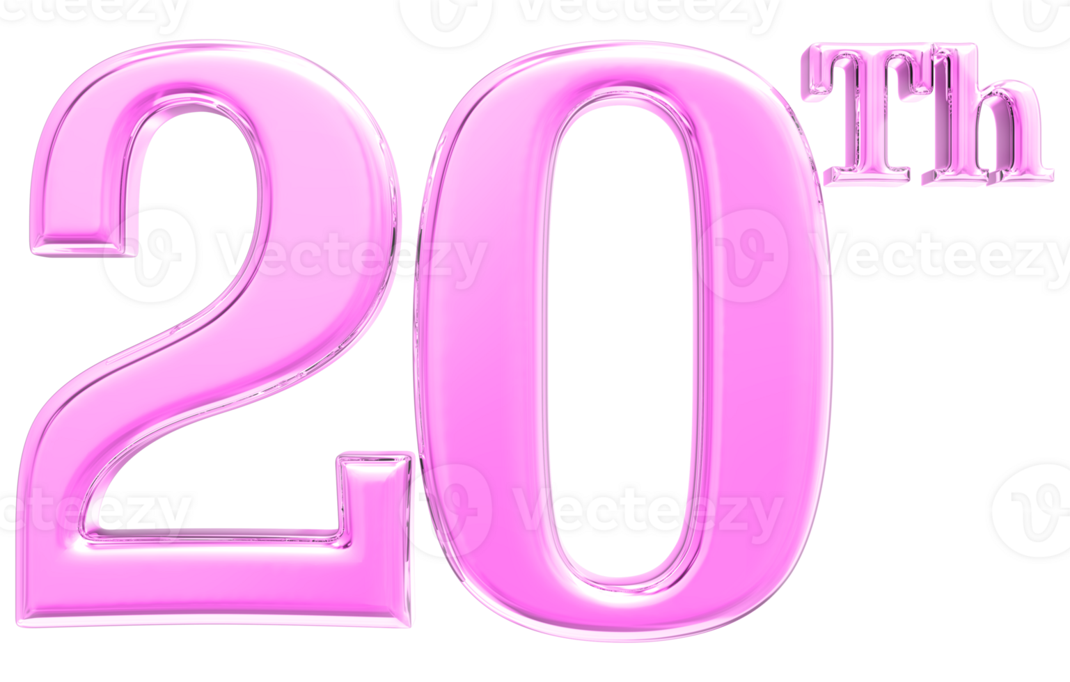 Happy Anniversary Number 3d render transparency png
