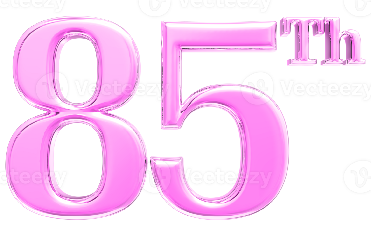 Happy Anniversary Number 3d render transparency png