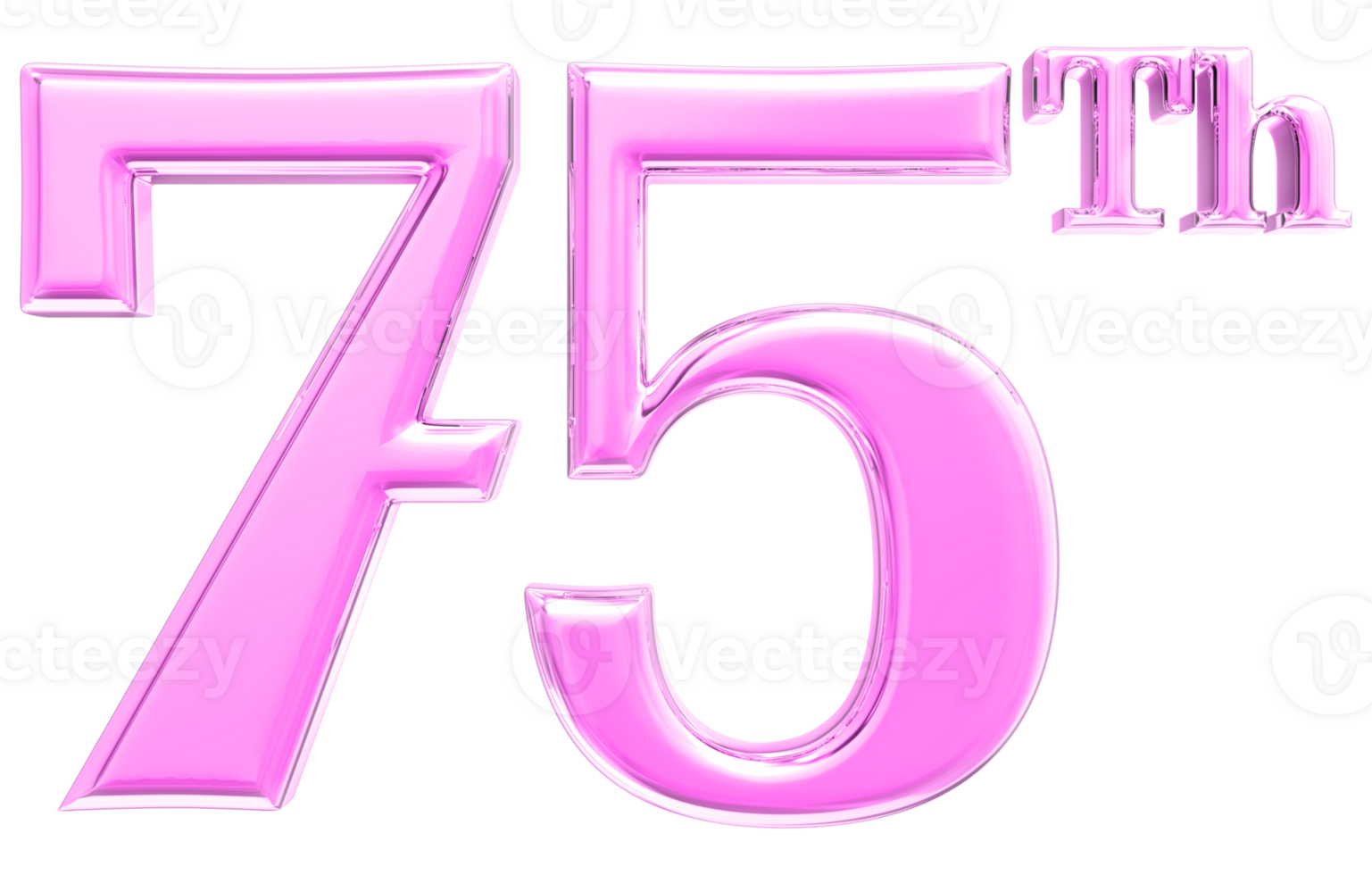 Happy Anniversary Number 3d render transparency png