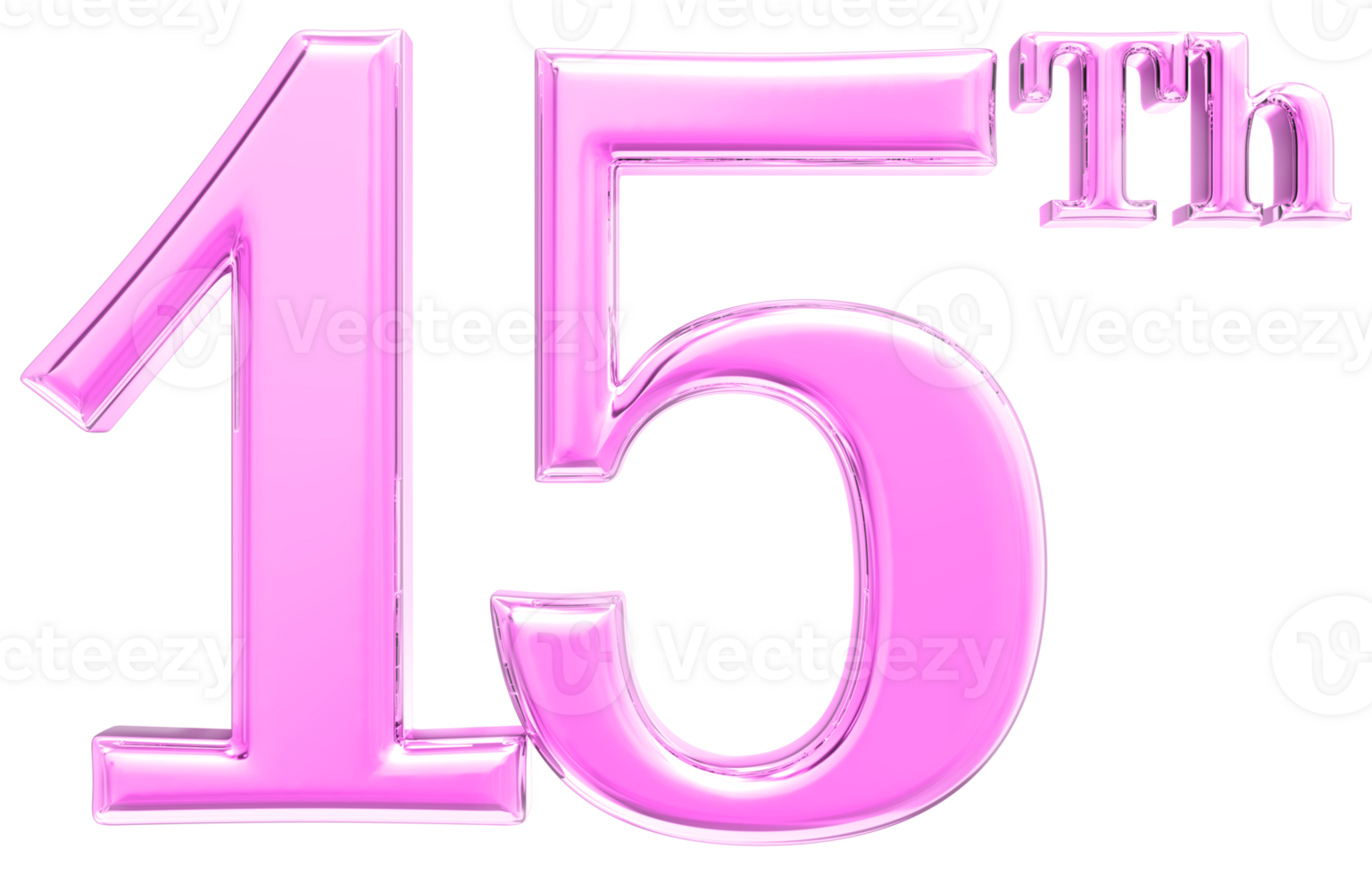 Happy Anniversary Number 3d render transparency png