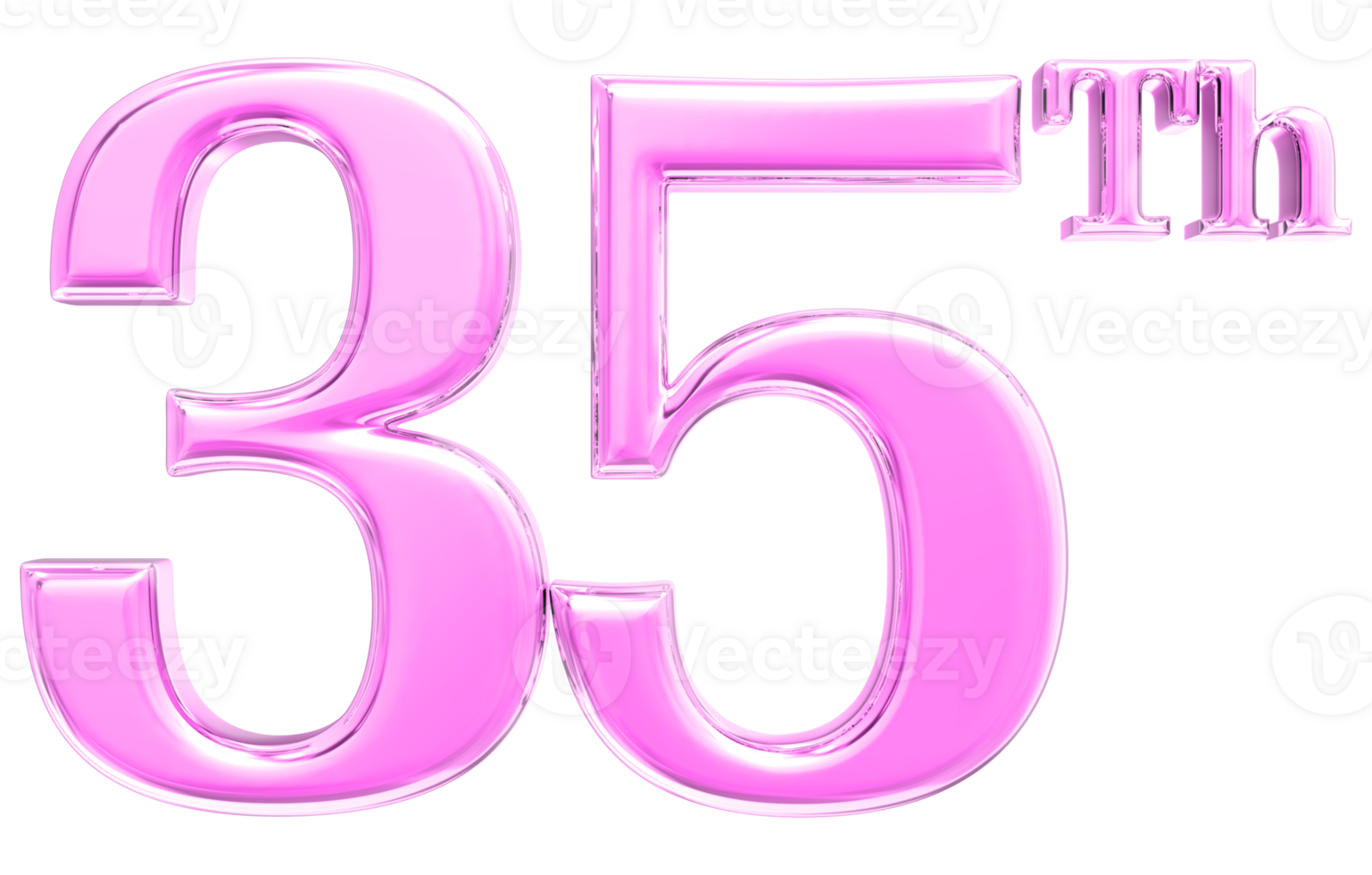 Happy Anniversary Number 3d render transparency png