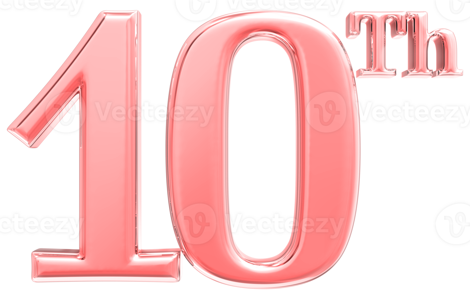 Happy Anniversary Number 3d render transparency png