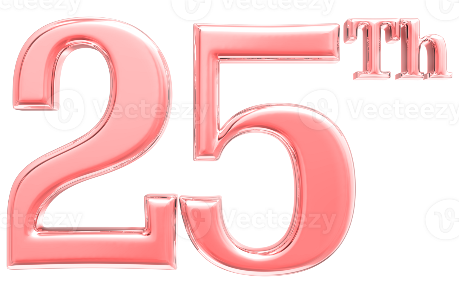 Happy Anniversary Number 3d render transparency png