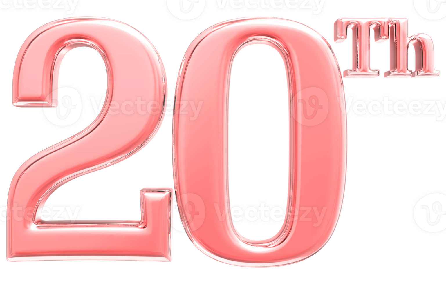 Happy Anniversary Number 3d render transparency png