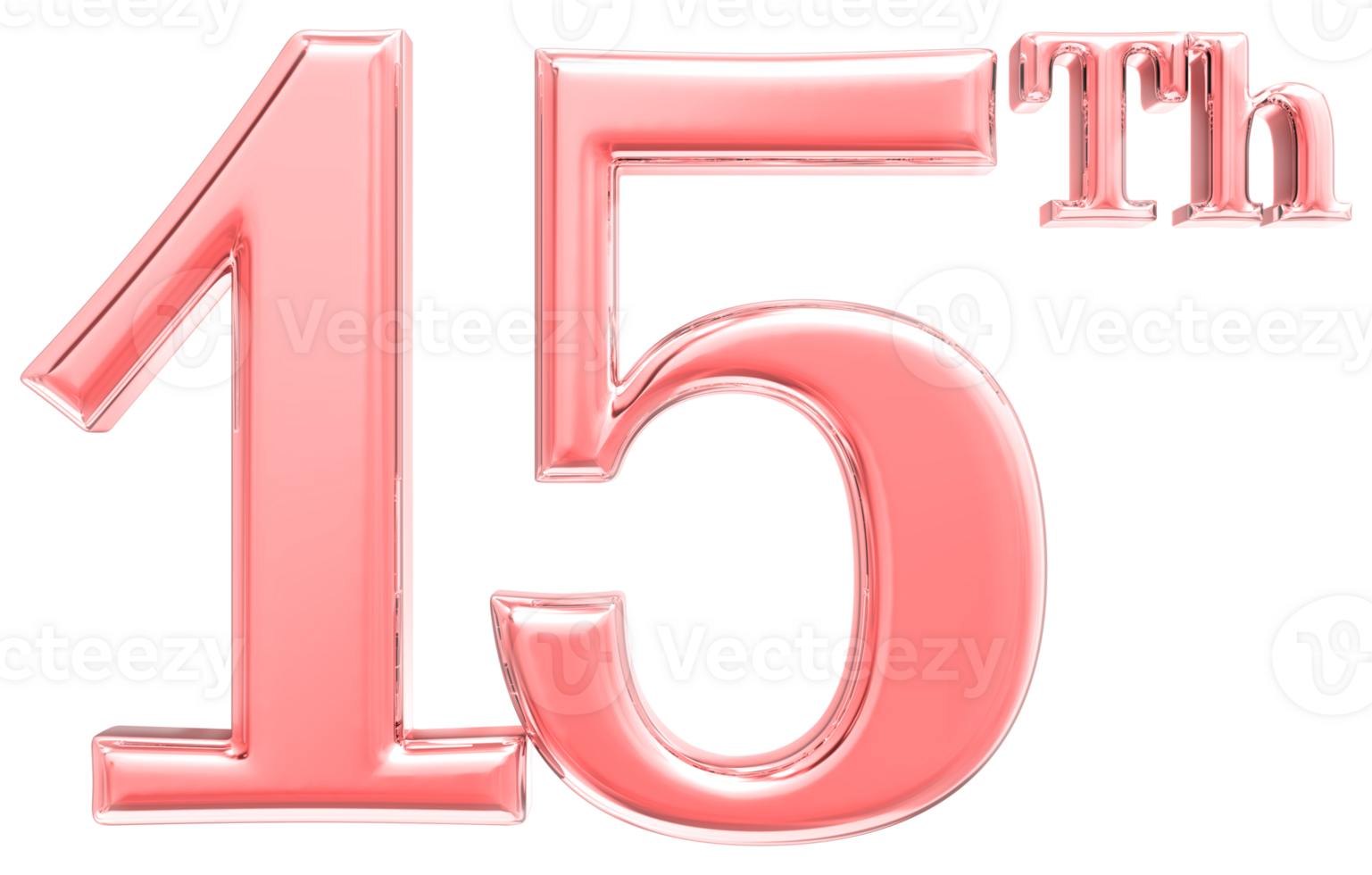 Happy Anniversary Number 3d render transparency png