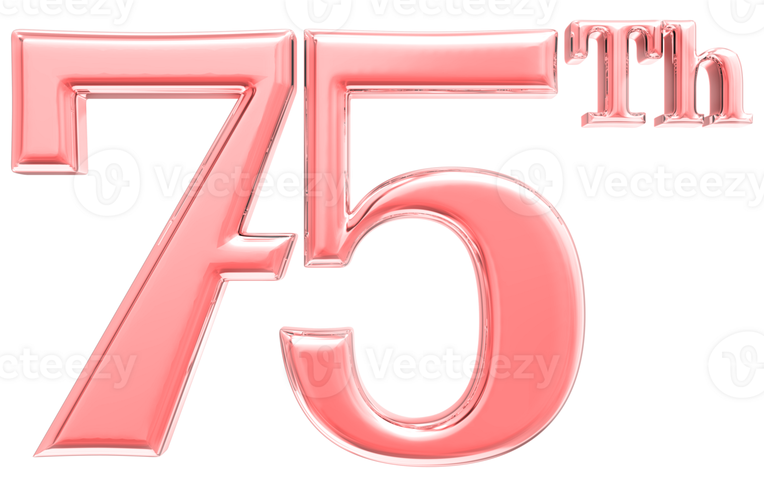 Happy Anniversary Number 3d render transparency png