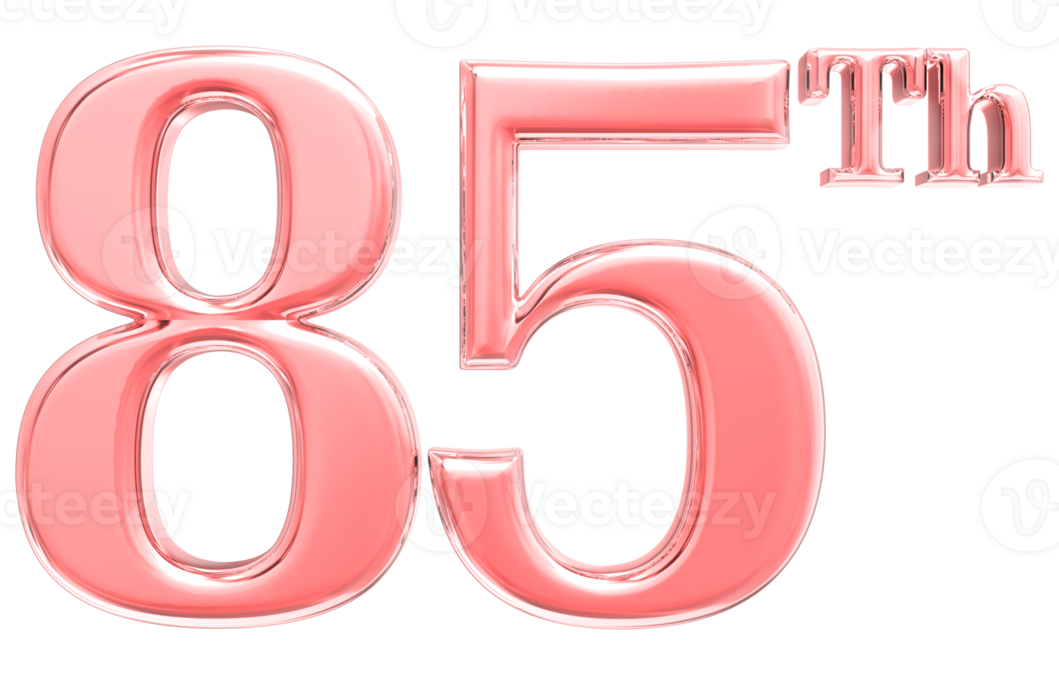 Happy Anniversary Number 3d render transparency png