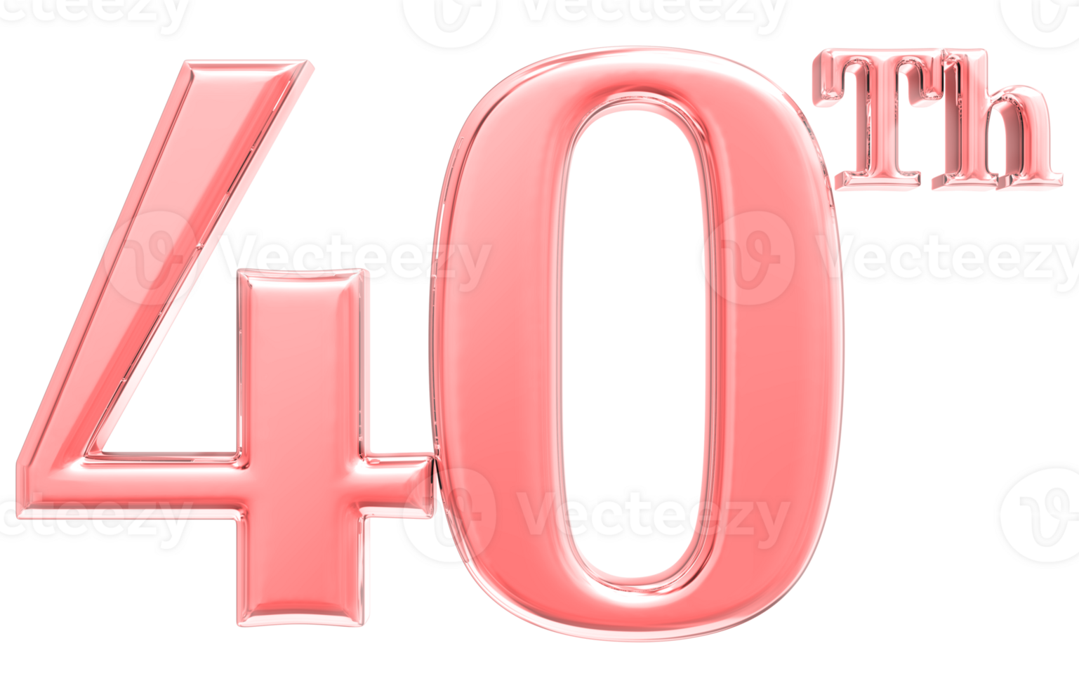 Happy Anniversary Number 3d render transparency png