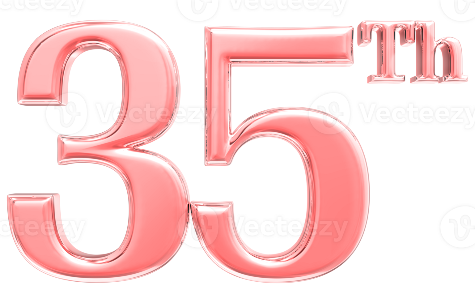 Happy Anniversary Number 3d render transparency png