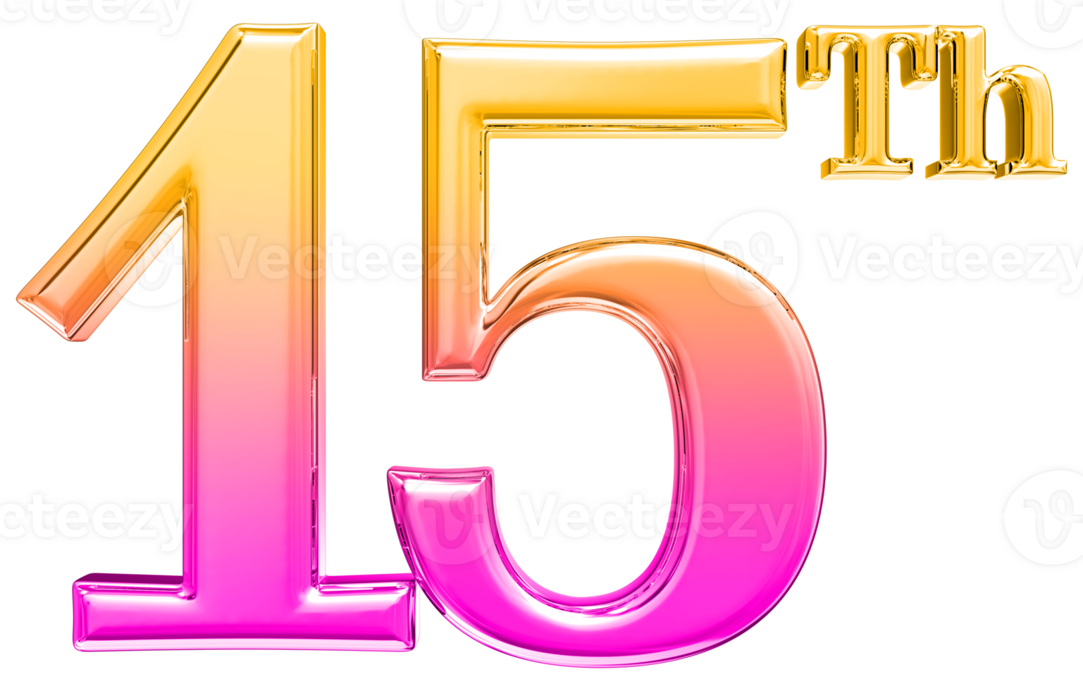 Happy Anniversary Number 3d render transparency png