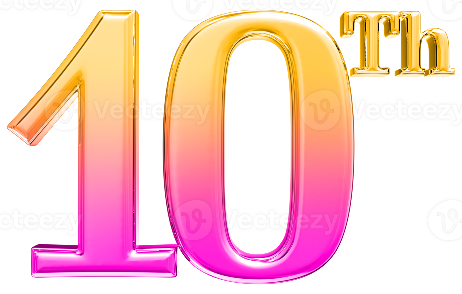 Happy Anniversary Number 3d render transparency png
