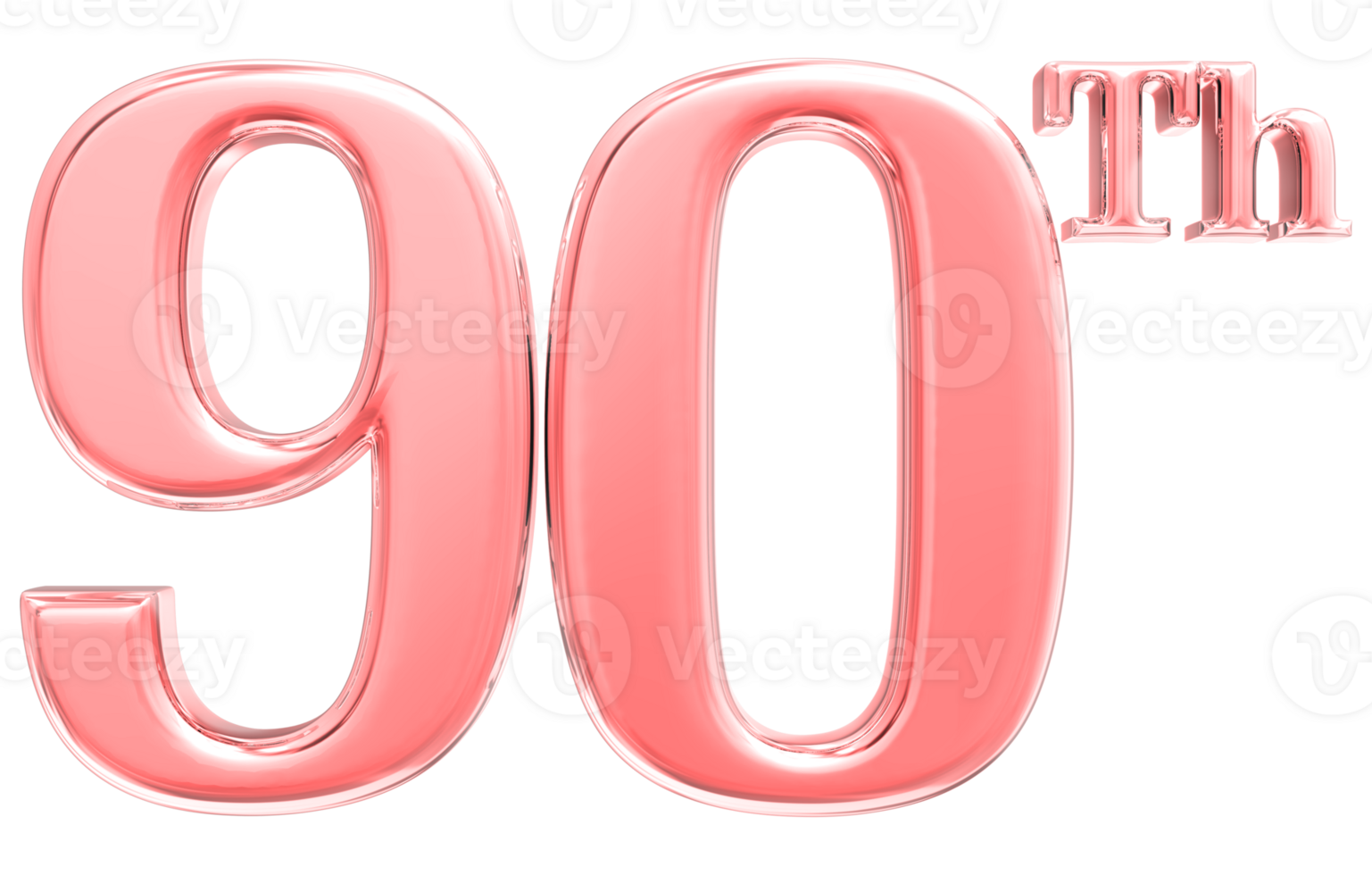 Happy Anniversary Number 3d render transparency png