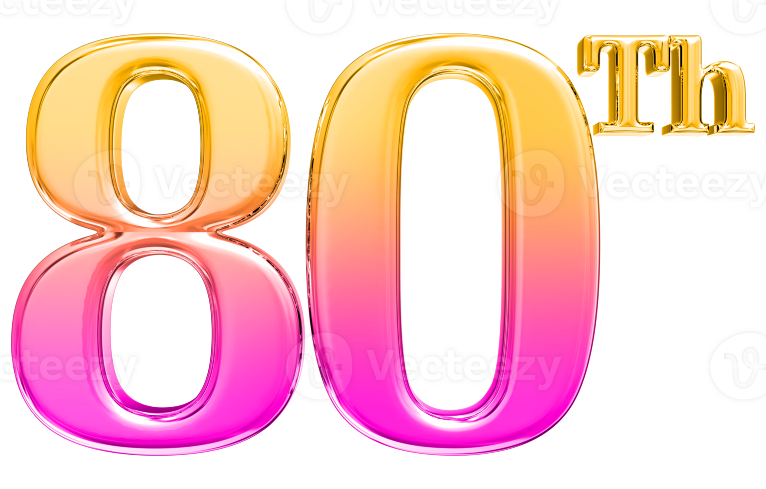 Happy Anniversary Number 3d render transparency png