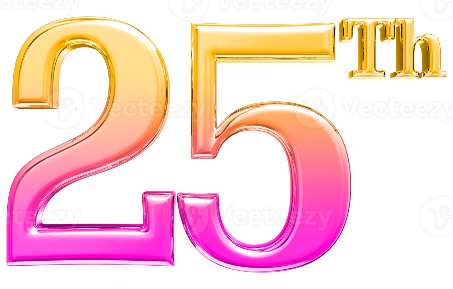 Happy Anniversary Number 3d render transparency png