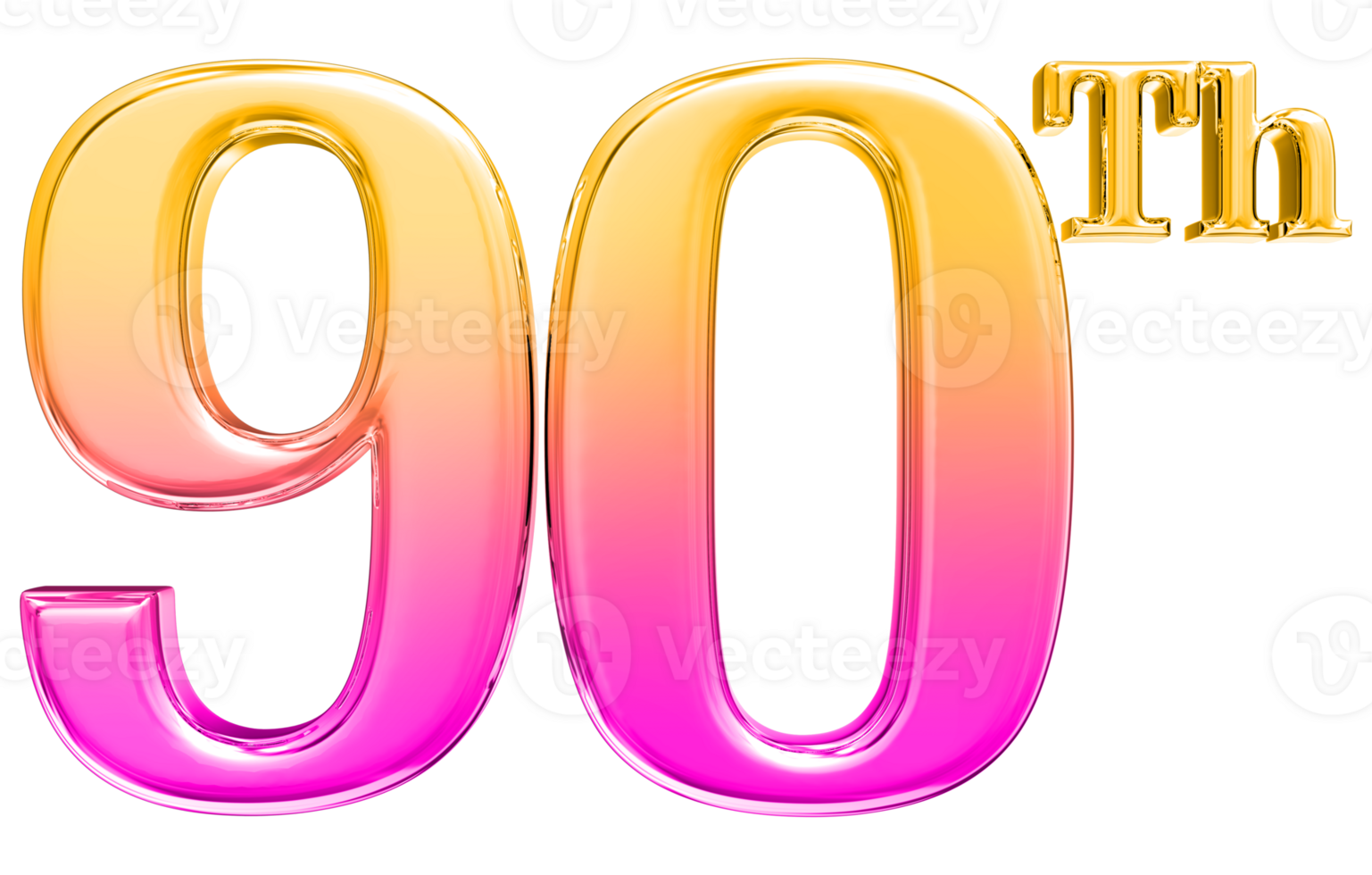 Happy Anniversary Number 3d render transparency png