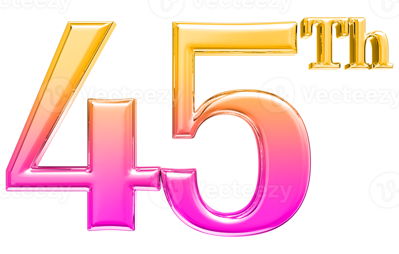 Happy Anniversary Number 3d render transparency png